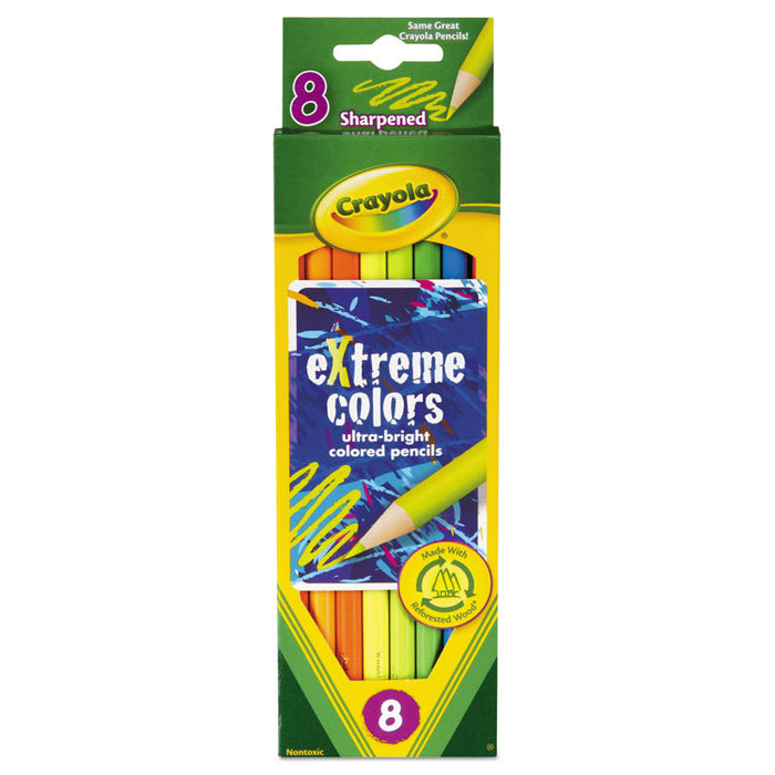 Extreme Colored Pencil Set, 3.3 mm, HB (#2.5), Assorted Lead/Barrel Colors, 8/Pack