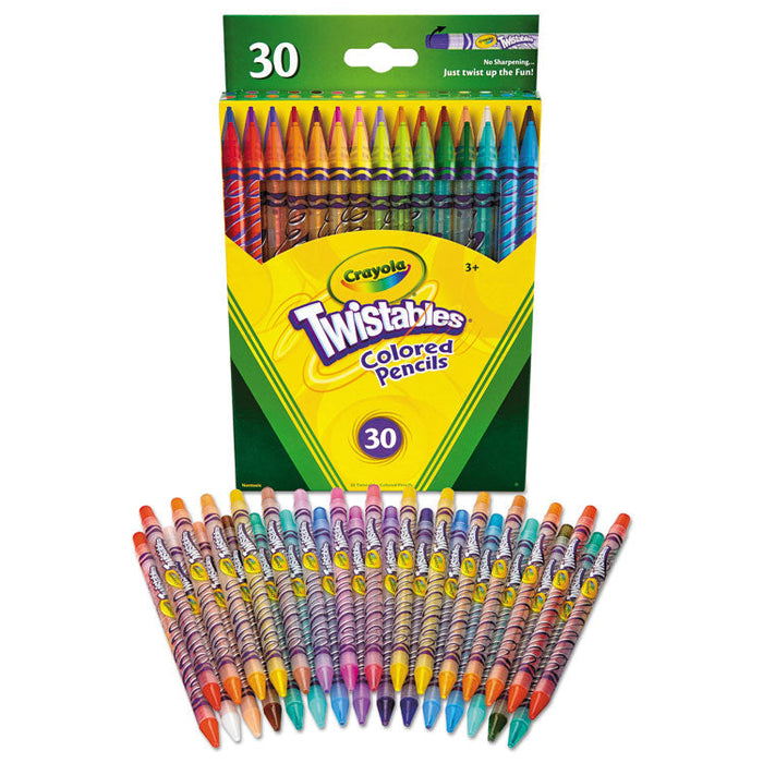 Twistables Colored Pencils, 2 mm, 2B (#1), Assorted Lead/Barrel Colors, 30/Pack