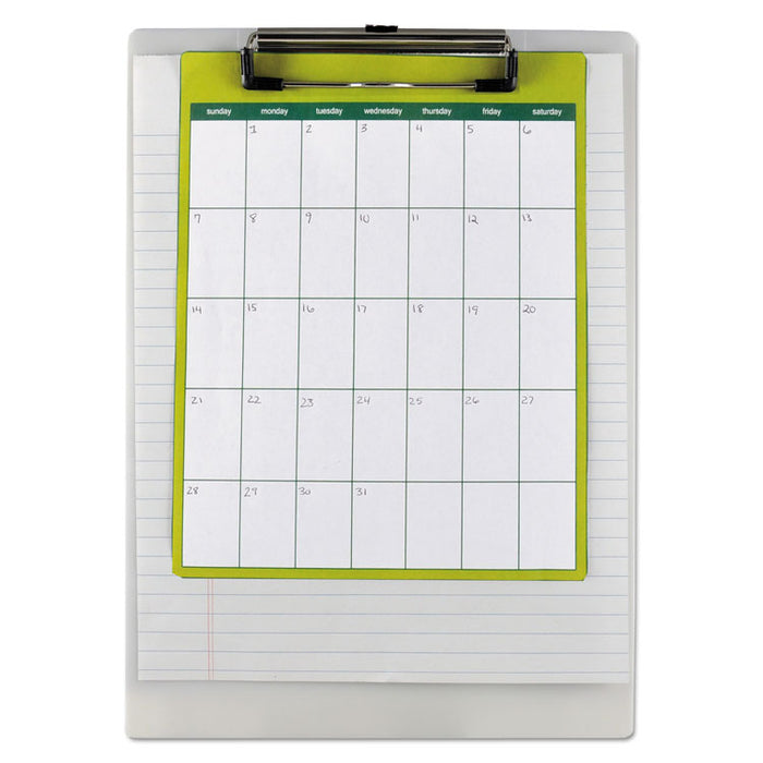 Recycled Plastic Clipboard, 0.5" Clip Capacity, Holds 8.5 x 11 Sheets, Pearl