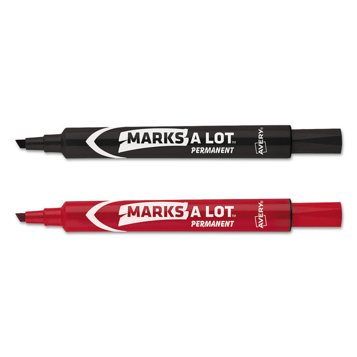 MARKS A LOT Regular Desk-Style Permanent Marker Value Pack, Broad Chisel Tip, Assorted Colors, 24/Pack (98187)
