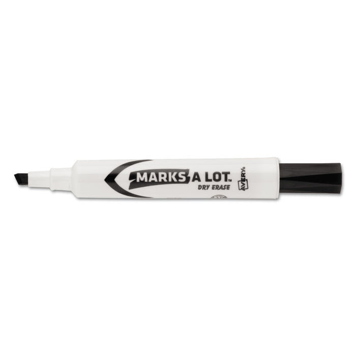 MARKS A LOT Desk-Style Dry Erase Marker Value Pack, Broad Chisel Tip, Black, 36/Pack (98207)