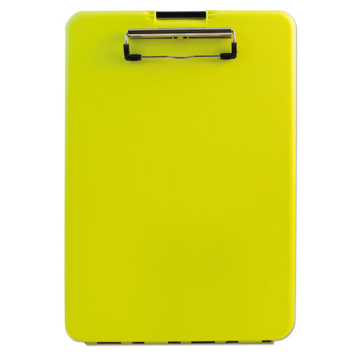 SlimMate Storage Clipboard, 1/2" Clip Capacity, 8 1/2 x 11 Sheets, Hi-Vis Yellow