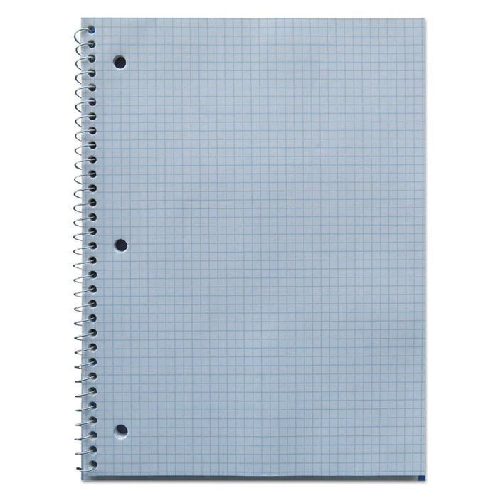 Wirebound Notebook, 1 Subject, Quadrille Rule, Black Cover, 10.5 x 8, 70 Sheets