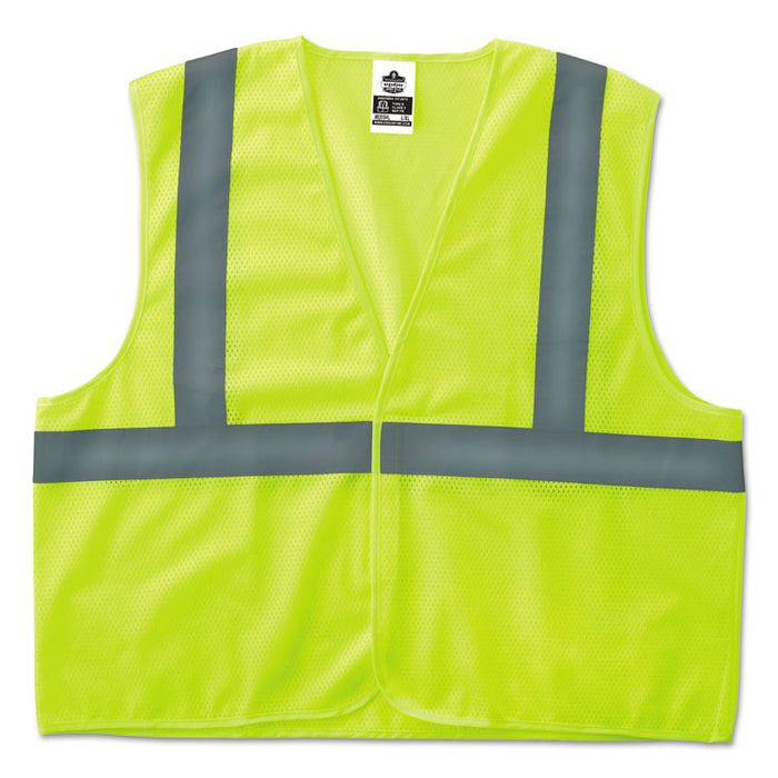 GloWear 8205HL Type R Class 2 Super Econo Mesh Safety Vest, Large to X-Large, Lime