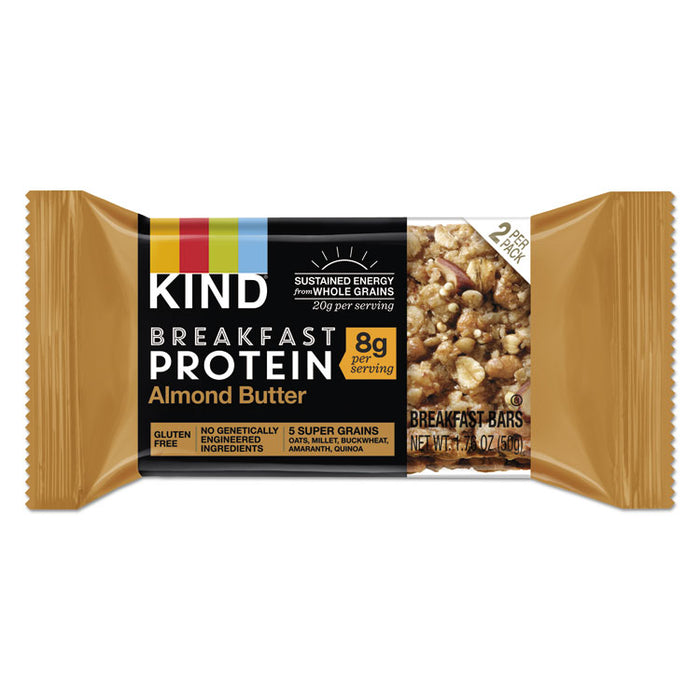 Breakfast Protein Bars, Almond Butter, 50 g Box, 8/Pack