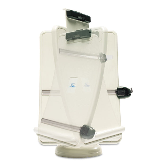 Copyholder with Curved Tray and Weighted Base, 75 Sheet Capacity, Putty