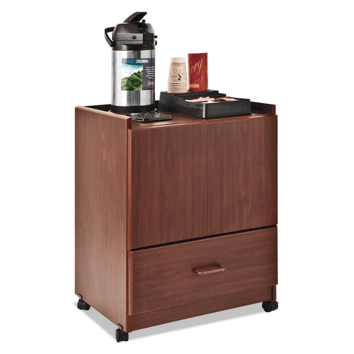Mobile Deluxe Coffee Bar, 23w x 19d x 30.75h, Cherry