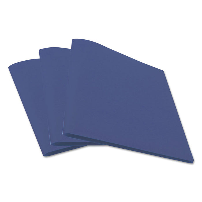 Two-Pocket Plastic Folders, 100-Sheet Capacity, 11 x 8.5, Royal Blue, 10/Pack