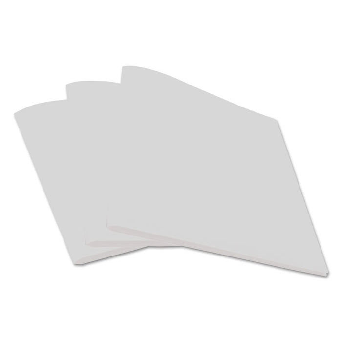Two-Pocket Plastic Folders, 100-Sheet Capacity, 11 x 8.5, White, 10/Pack