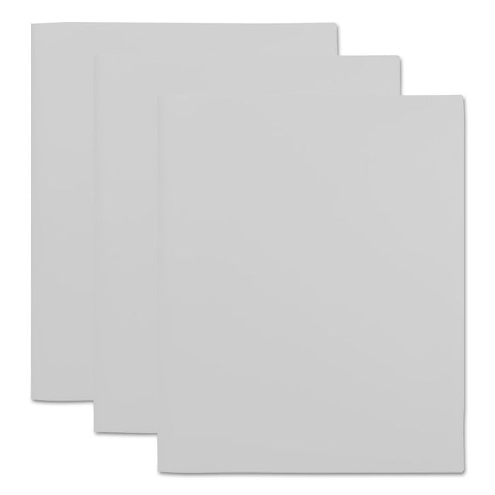 Two-Pocket Plastic Folders, 100-Sheet Capacity, 11 x 8.5, White, 10/Pack