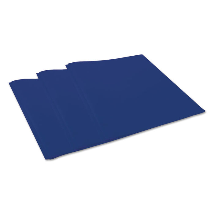 Plastic Twin-Pocket Report Covers, Three-Prong Fastener, 11 x 8.5, Navy Blue/ Navy Blue, 10/Pack