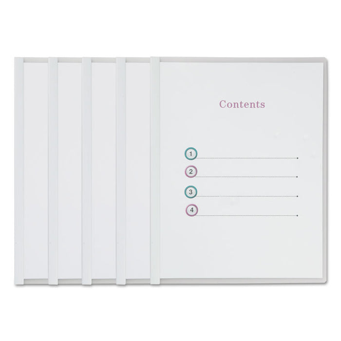 Clear View Report Cover with Slide-on Binder Bar, Clear/Clear, 25/Pack