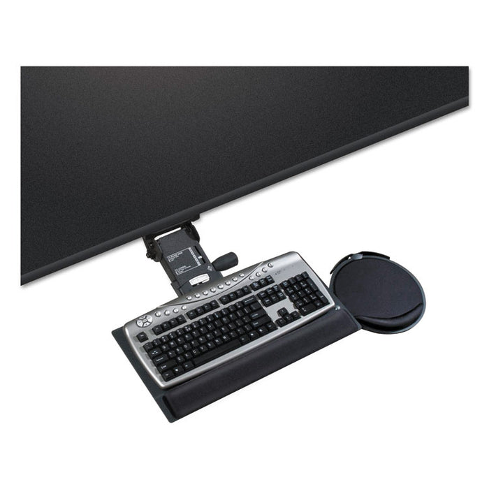 Leverless Lift N Lock Keyboard Tray, 19w x 10d, Black