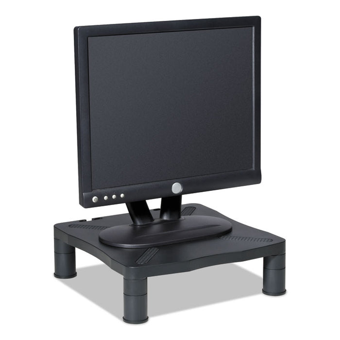 Monitor Stand, 13.25" x 13.5" x 2" to 4", Black, Supports 60 lbs