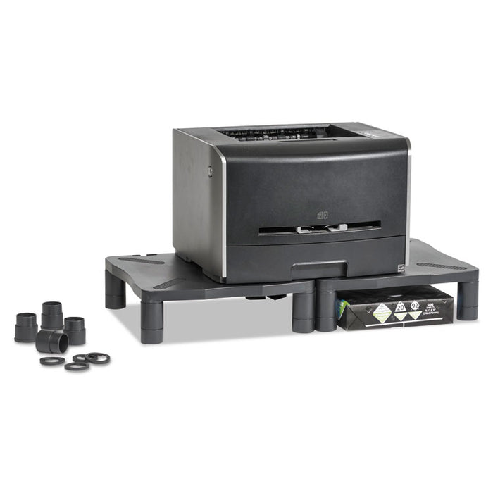 Monitor Stand, 13.25" x 13.5" x 2" to 4", Black, Supports 60 lbs