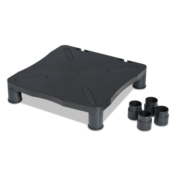 Monitor Stand, 13.25" x 13.5" x 2" to 4", Black, Supports 60 lbs