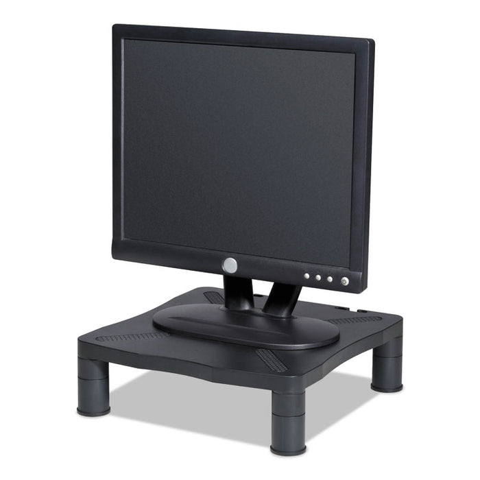 Monitor Stand, 13.25" x 13.5" x 2" to 4", Black, Supports 60 lbs