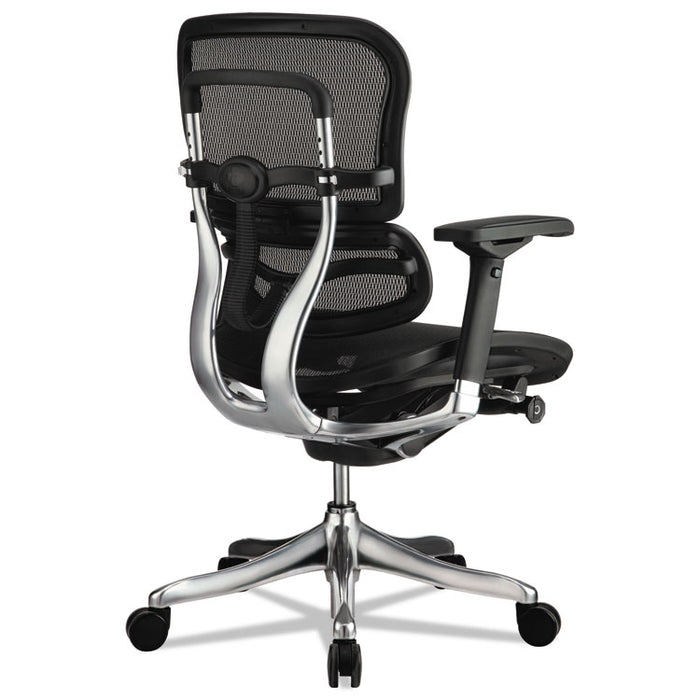 Ergohuman Elite Mid-Back Mesh Chair, Supports up to 250 lbs., Black Seat/Black Back, Black Base