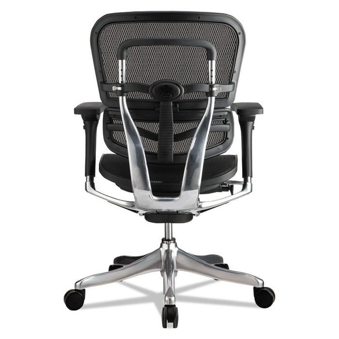 Ergohuman Elite Mid-Back Mesh Chair, Supports up to 250 lbs., Black Seat/Black Back, Black Base