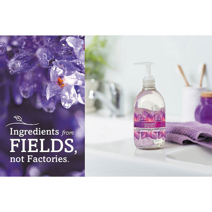 Natural Hand Wash, Lavender Flower & Mint, 12 oz Pump Bottle