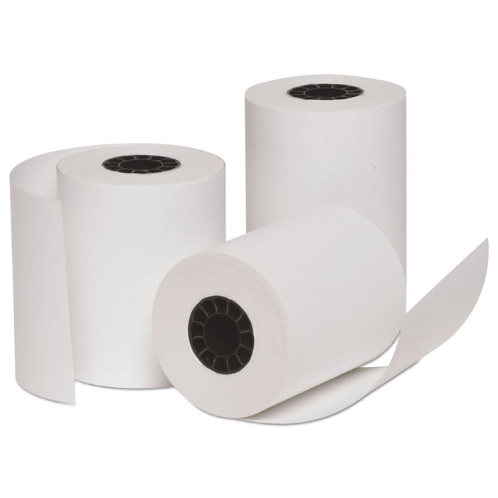Bond Paper Rolls, 3" x 128 ft, White, 10/Pack
