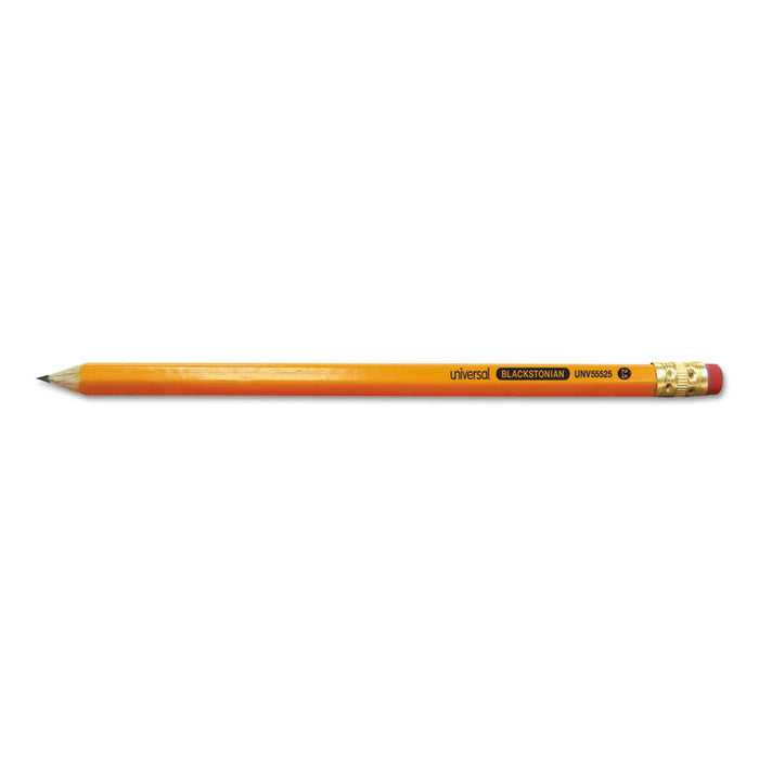 Deluxe Blackstonian Pencil, F (#2.5), Black Lead, Yellow Barrel, Dozen