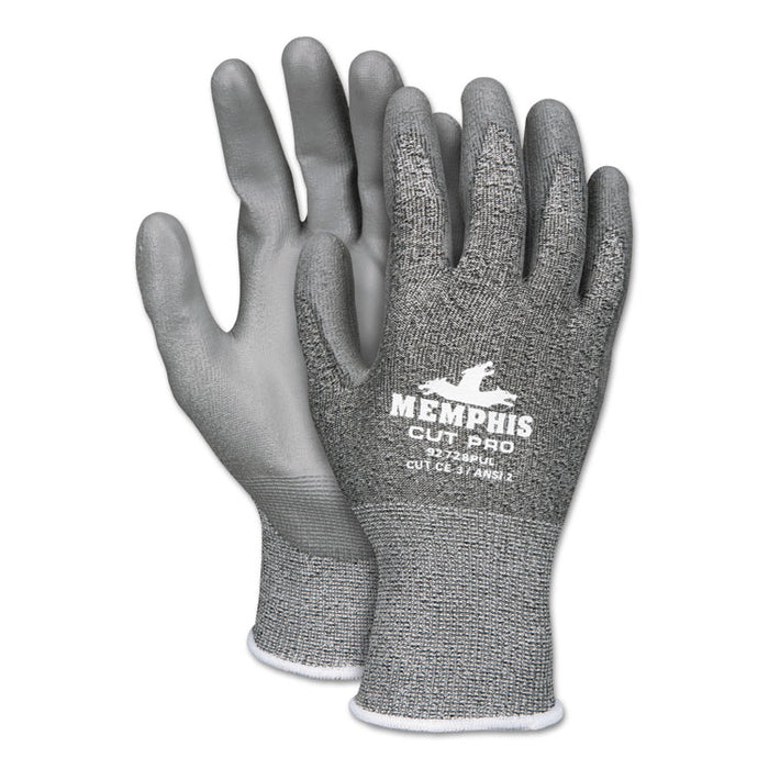 Memphis Cut Pro 92728PU Glove, Black/White/Gray, X-Large, Dozen
