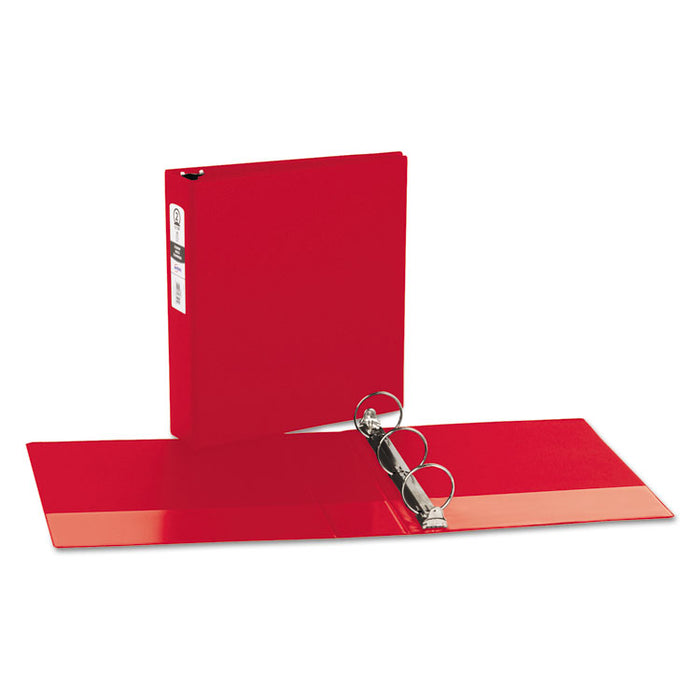Economy Non-View Binder with Round Rings, 3 Rings, 2" Capacity, 11 x 8.5, Red