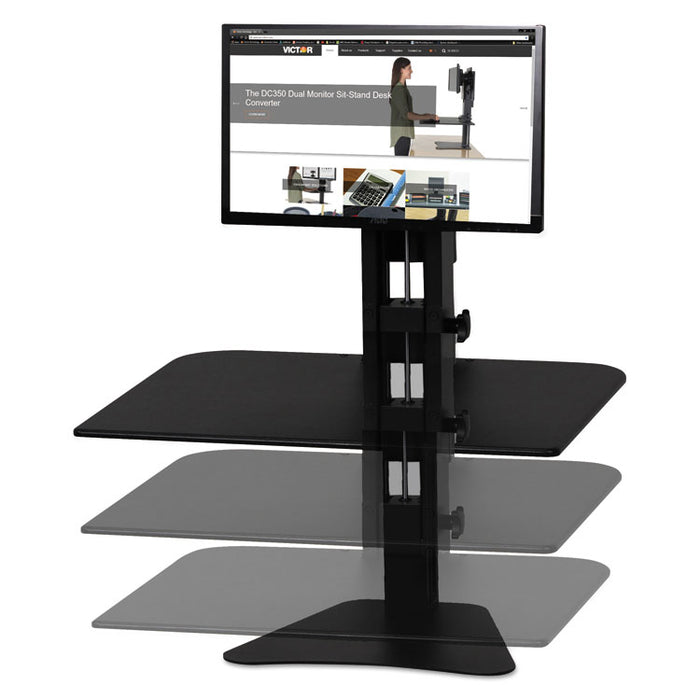 High Rise Standing Desk Workstation, 28w x 23d x 15.5h, Black