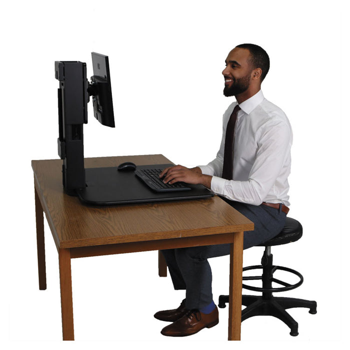 High Rise Standing Desk Workstation, 28w x 23d x 15.5h, Black