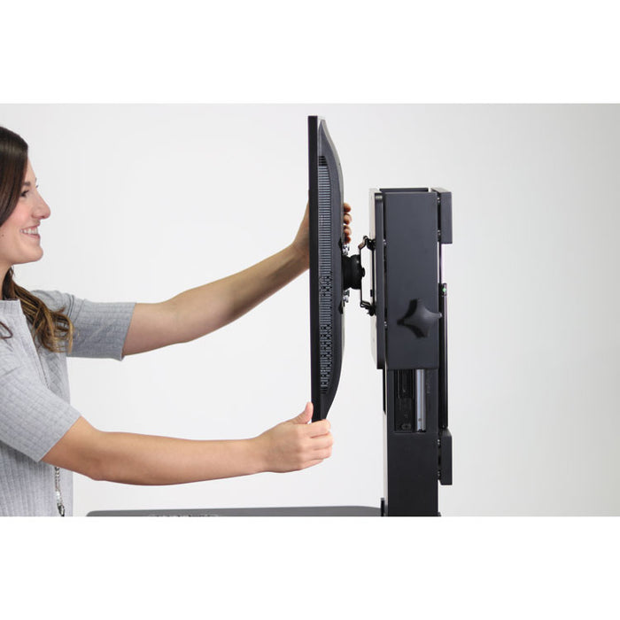 High Rise Standing Desk Workstation, 28w x 23d x 15.5h, Black