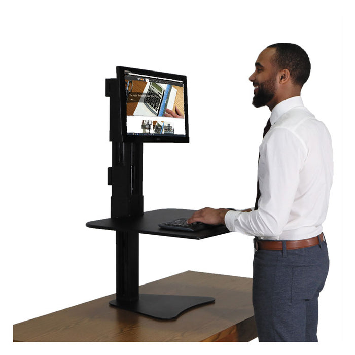 High Rise Standing Desk Workstation, 28w x 23d x 15.5h, Black