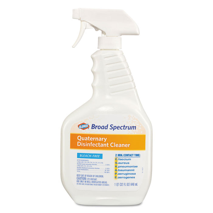 Broad Spectrum Quaternary Disinfectant Cleaner, 32oz Spray Bottle, 9/Carton