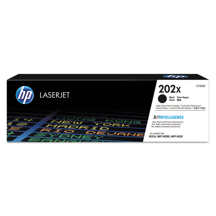 HP 202X, (CF500X) High-Yield Black Original LaserJet Toner Cartridge