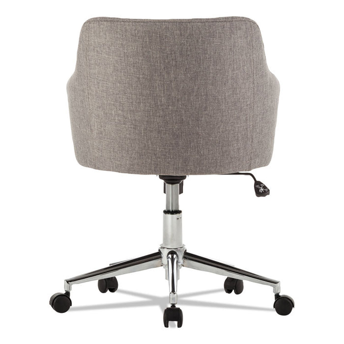 Alera Captain Series Mid-Back Chair, Supports up to 275 lbs., Gray Tweed Seat/Gray Tweed Back, Chrome Base
