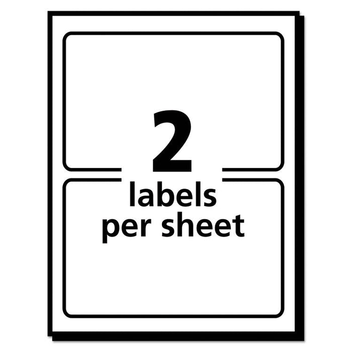 Vibrant Laser Color-Print Labels w/ Sure Feed, 4 3/4 x 7 3/4, White, 50/Pack