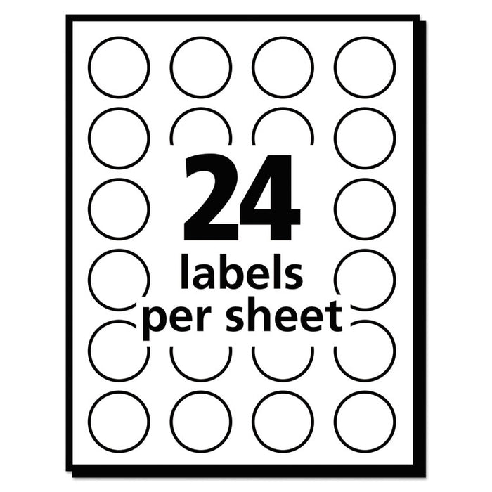 Removable Multi-Use Labels, Inkjet/Laser Printers, 0.75" dia., White, 24/Sheet, 42 Sheets/Pack, (5408)