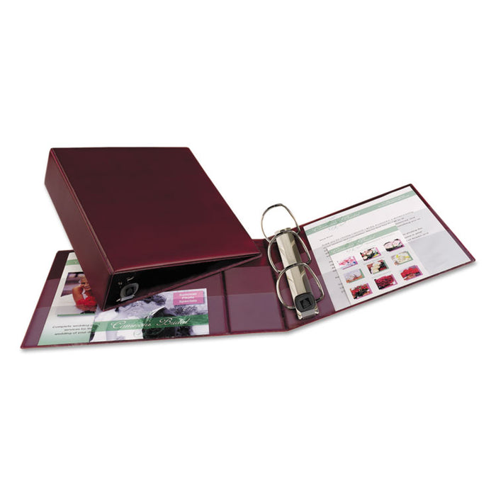 Heavy-Duty Non-View Binder with DuraHinge and Locking One Touch EZD Rings, 3 Rings, 3" Capacity, 11 x 8.5, Maroon