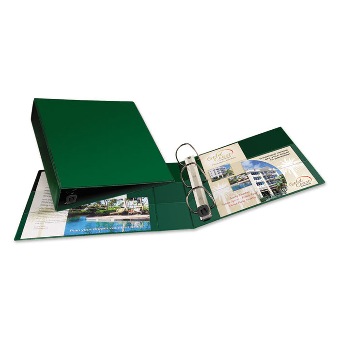 Heavy-Duty Non-View Binder with DuraHinge and One Touch EZD Rings, 3 Rings, 2" Capacity, 11 x 8.5, Green