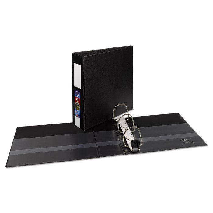 Heavy-Duty Non-View Binder with DuraHinge, Three Locking One Touch EZD Rings and Spine Label, 3" Capacity, 11 x 8.5, Black