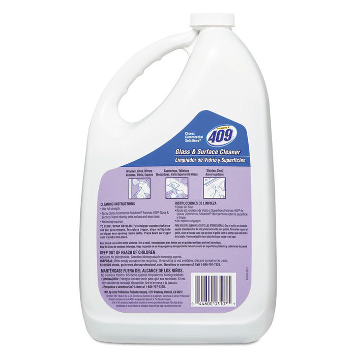 Glass & Surface Cleaner, Refill, 128 oz, 4/Carton
