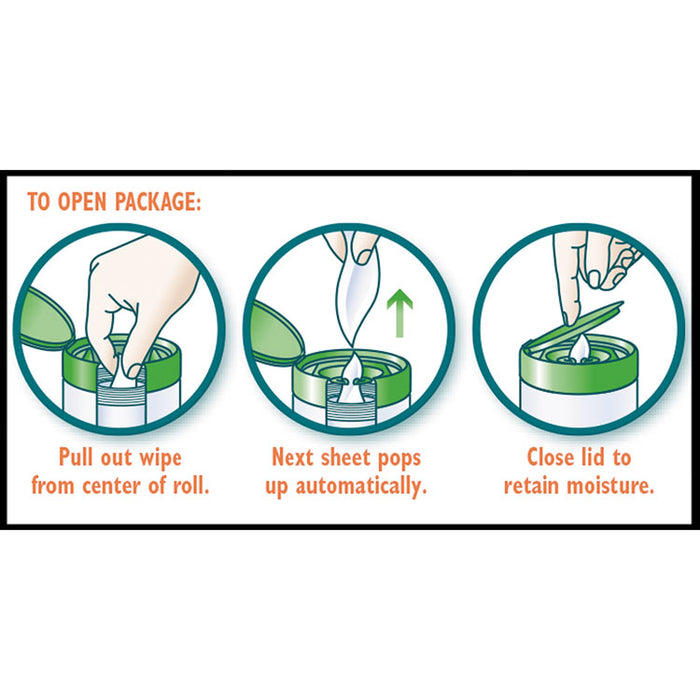 Compostable Cleaning Wipes, 7 x 7 1/2, Original Scent, 62/Canister, 6/Carton