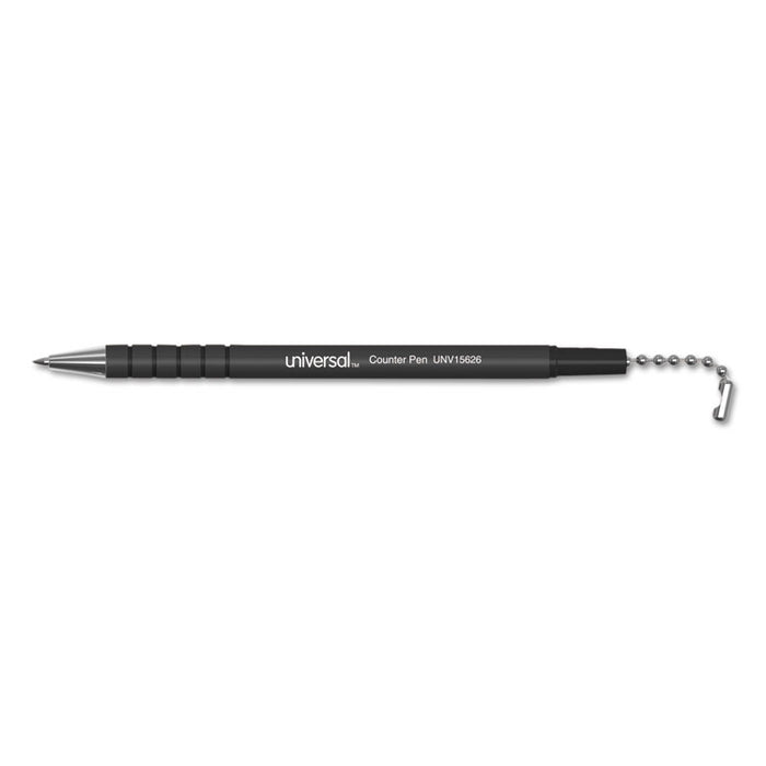 Ballpoint Counter Pen, Medium 0.7 mm, Black Ink, Black