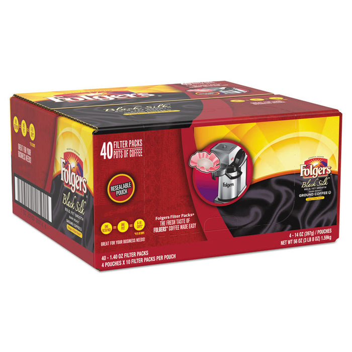 Coffee Filter Packs, Black Silk, 1.4 oz Pack, 40Packs/Carton