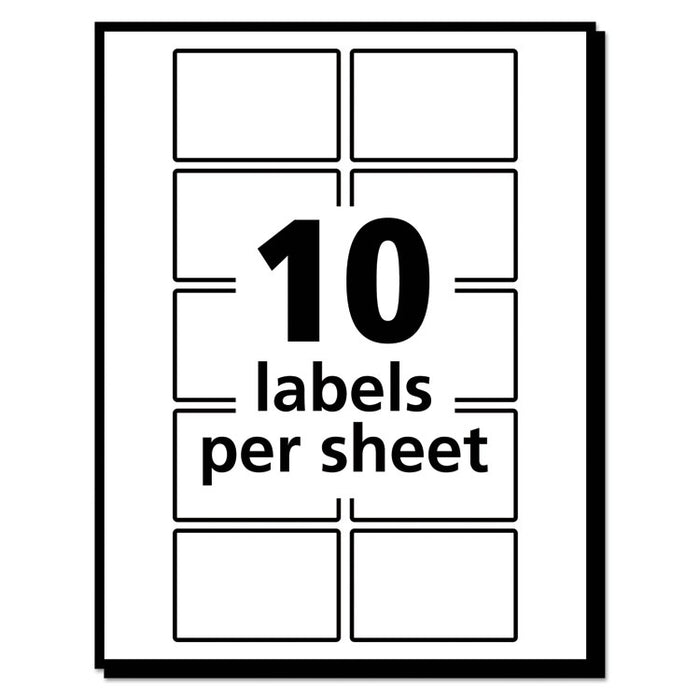 Removable Multi-Use Labels, Inkjet/Laser Printers, 1 x 1.5, White, 10/Sheet, 50 Sheets/Pack