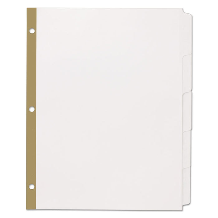 Index Dividers with White Labels, 5-Tab, 11 x 8.5, White, 25 Sets
