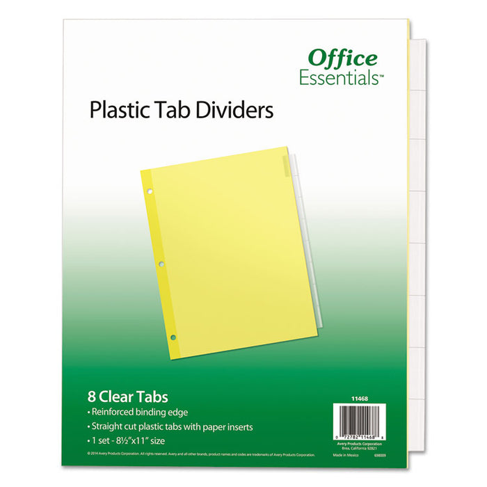 Plastic Insertable Dividers, 8-Tab, Letter