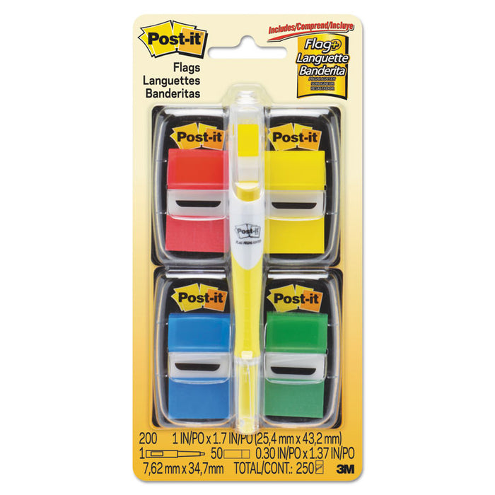 Page Flag Value Pack, Assorted, 200 1" Flags + Highlighter with 50 1/2" Flags