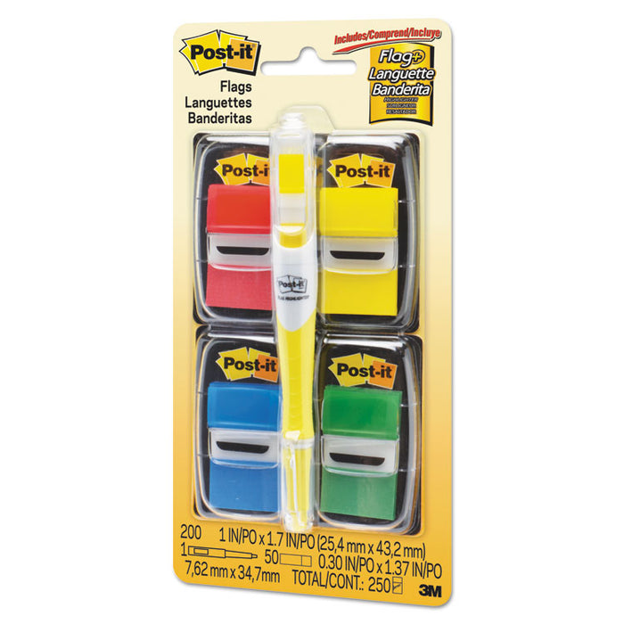 Page Flag Value Pack, Assorted, 200 1" Flags + Highlighter with 50 1/2" Flags