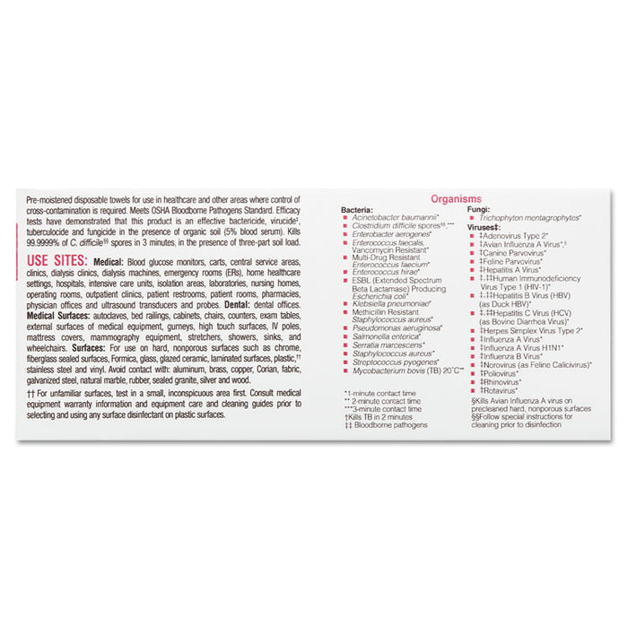 Dispatch Cleaner Disinfectant Towels with Bleach, 7 x 8, 50/Box, 6 Boxes/Carton